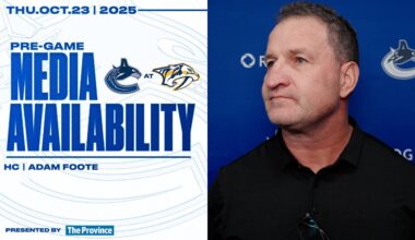 Head Coach Adam Foote Pre-Game Media | Canucks at Predators (Oct 23, 2025)