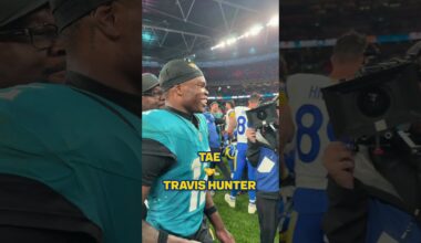 Tae & Travis Hunter in London 🇬🇧 #nfl #rams #shorts