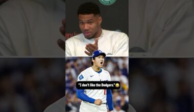 Giannis not a fan of the Dodgers after they eliminated the Brewers 😂
