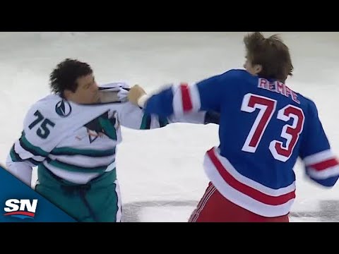Sharks' Ryan Reaves And Rangers' Matt Rempe Go Toe-To-Toe In Spirited Heavyweight Tilt