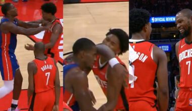 Jalen Duren shoves Amen Thompson then elbows him in face and gets ejected
