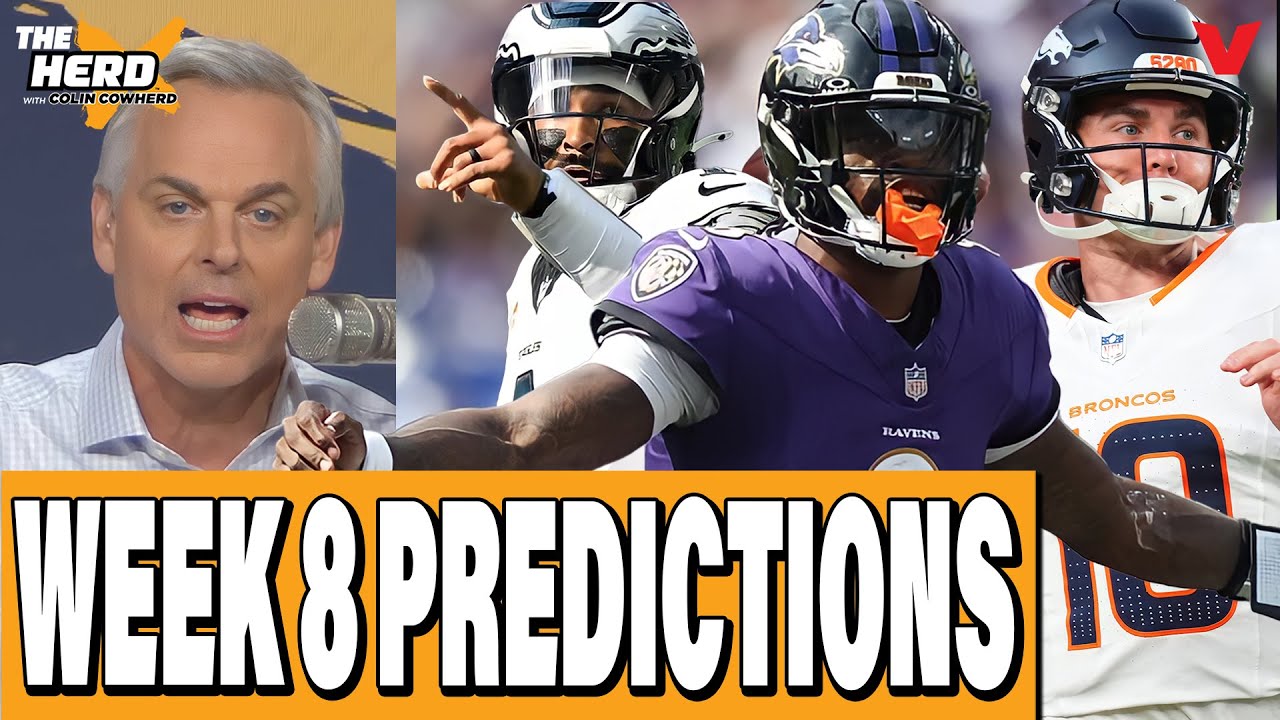 Colin Cowherd’s NFL Week 8 Predictions: Ravens-Bears, Cowboys-Broncos, Patriots | THE HERD Blazin' 5