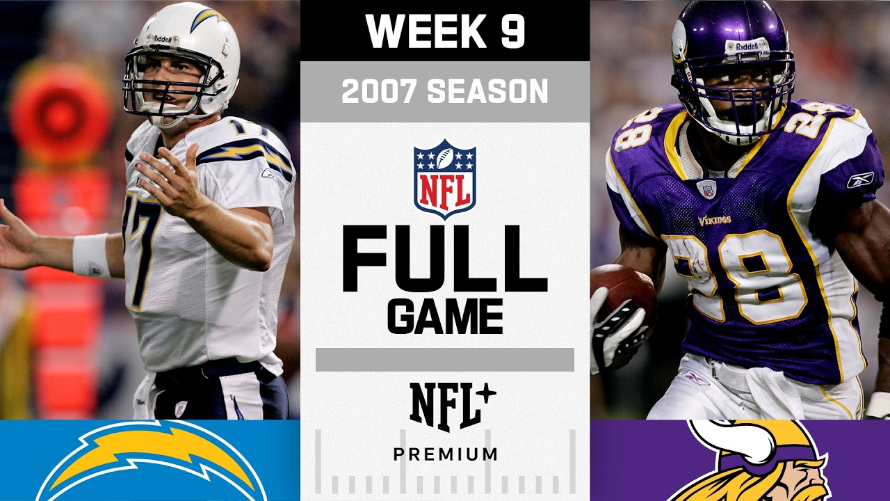 AP runs for 296 yards! San Diego Chargers vs. Minnesota Vikings FULL GAME | NFL 2007 Season Week 9