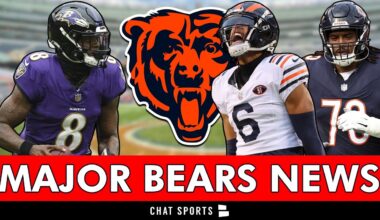 MAJOR Chicago Bears Roster News Ft. Kyler Gordon, Braxton Jones + Lamar Jackson Ruled OUT For Ravens