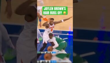 Jaylen Brown's hair rubs off on OG Anunoby 😂 #shorts