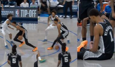 Victor Wembanyama blocks Lively then cooks him with nasty handles for 4-pt play 😭