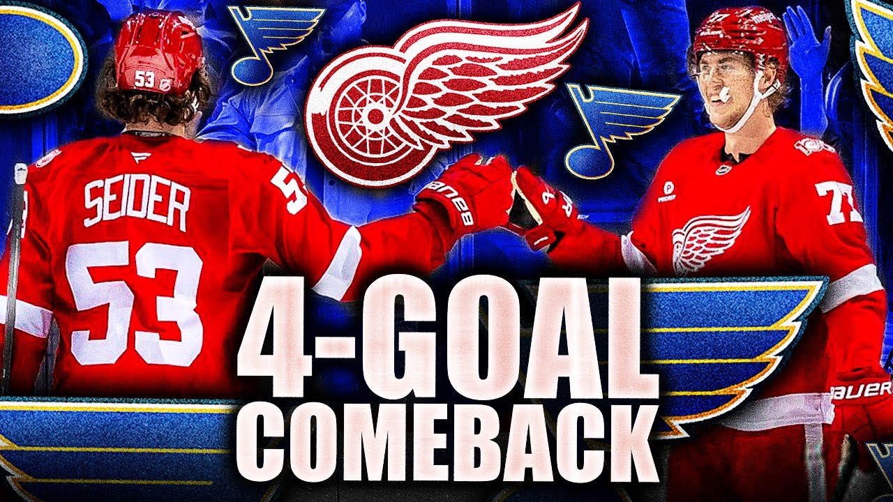 THE DETROIT RED WINGS PULL OFF A LEGENDARY COMEBACK OVER THE ST LOUIS BLUES