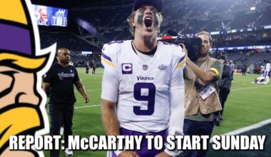 RAPSHEET: Vikings QB JJ McCarthy Expected to Start Next Sunday at Detroit