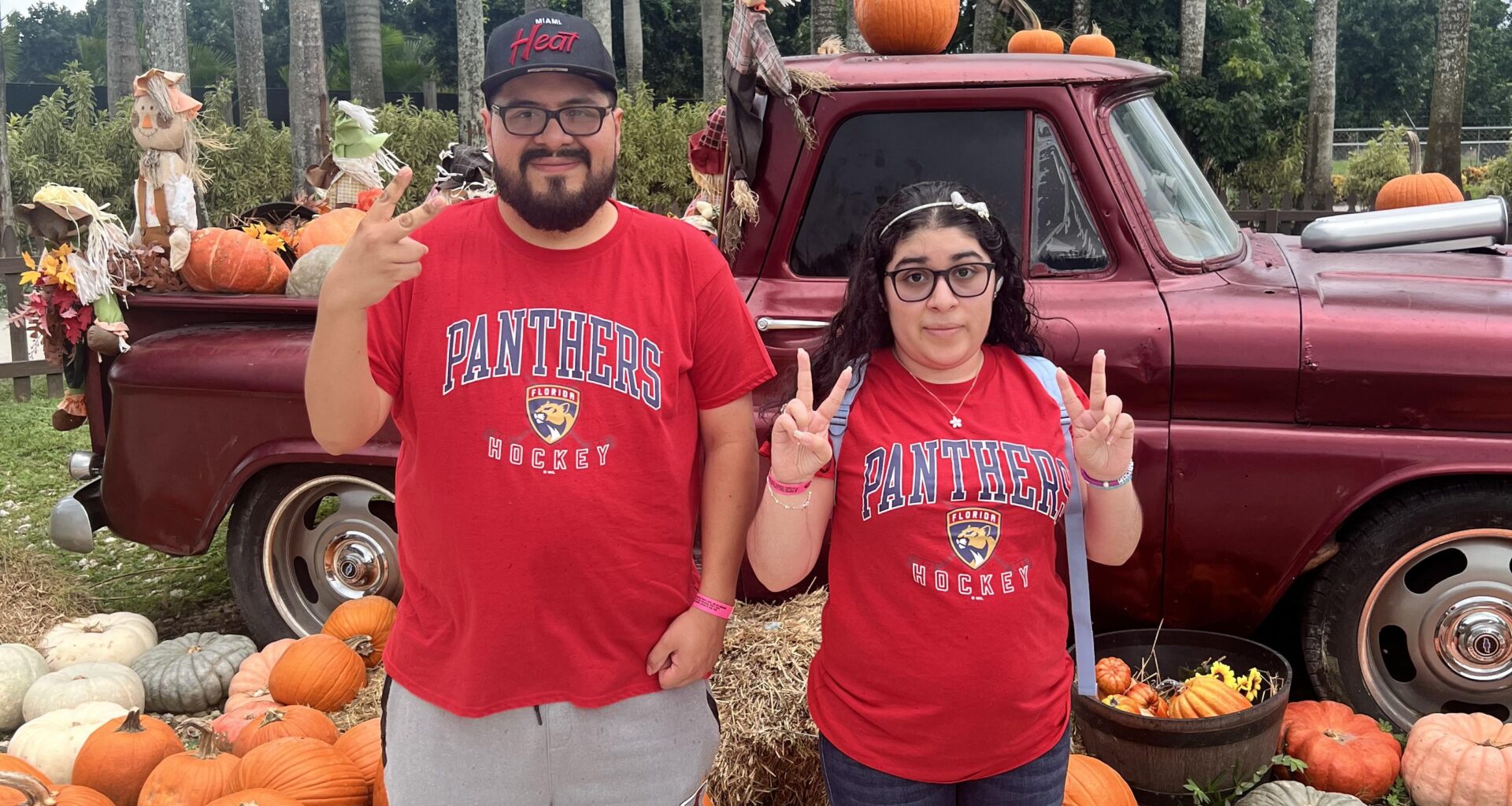 Me & My Sis wearing Matching Shirts at the Pumpkin Patch :)