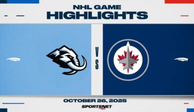 NHL Highlights | Mammoth vs. Jets - October 26, 2025