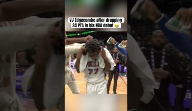 VJ wasn't ready for the postgame shower 🤣