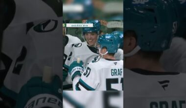 Celebrini ends it in OT.  #hockey #nhl #sharks