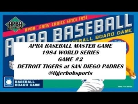 APBA BASEBALL MASTER GAME 1984 WORLD SERIES GM #2 DETROIT TIGERS AT SAN DIEGO PADRES