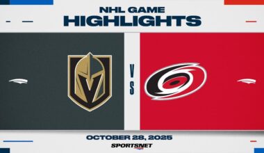 NHL Highlights | Golden Knights vs. Hurricanes - October 28, 2025