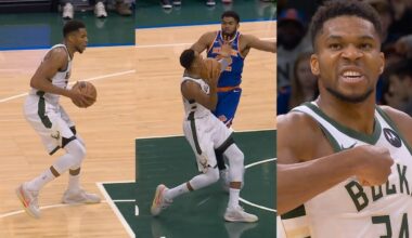 Giannis takes 5 steps for layup then says "this is my city" after dunk vs Knicks