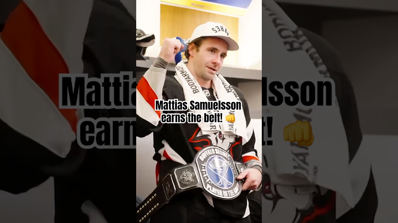 Mattias Samuelsson earns the belt against the Maple Leafs! 😤 #Nhl #buffalosabres #hockey