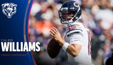 Caleb Williams on reducing sack rate this season | Press Conference