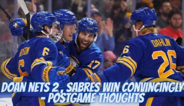 Doan Nets 2, Sabres Win Convincingly - Postgame Thoughts