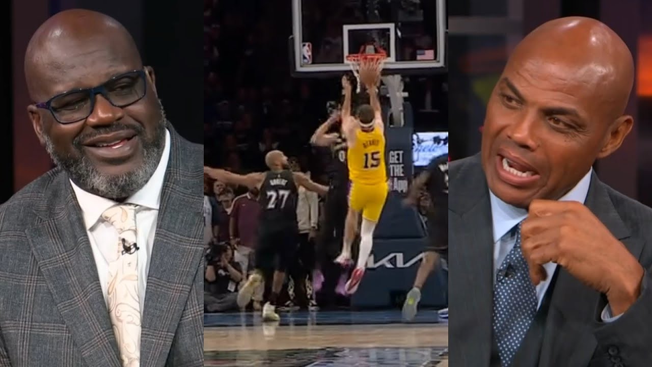 Shaq and Chuck laugh at Rudy Gobert after Austin Reaves game winner vs Timberwolves 😂
