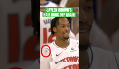 Jaylen Brown's hair rubs off on Ron Holland this time 😂 #shorts