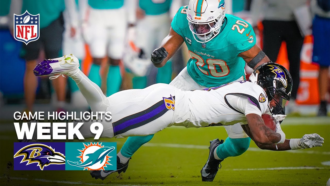 Baltimore Ravens vs Miami Dolphins Game Highlights | 2025 NFL Season Week 9
