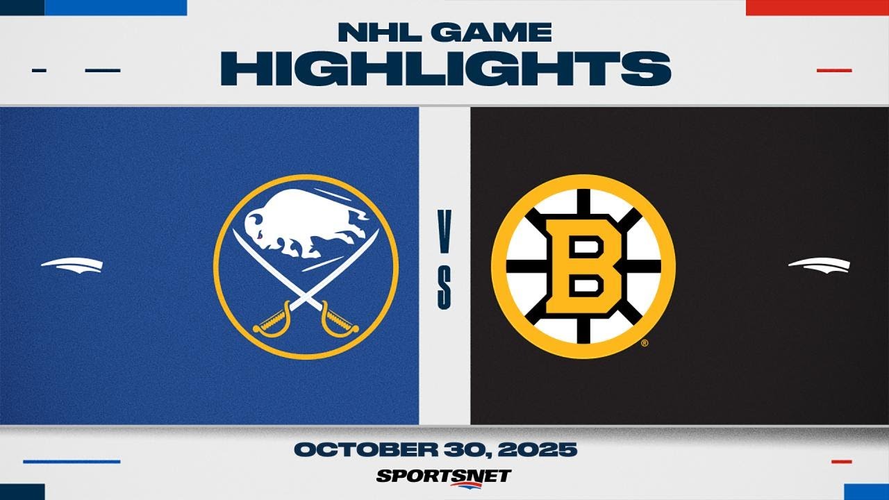 NHL Highlights | Sabres vs. Bruins - October 30, 2025