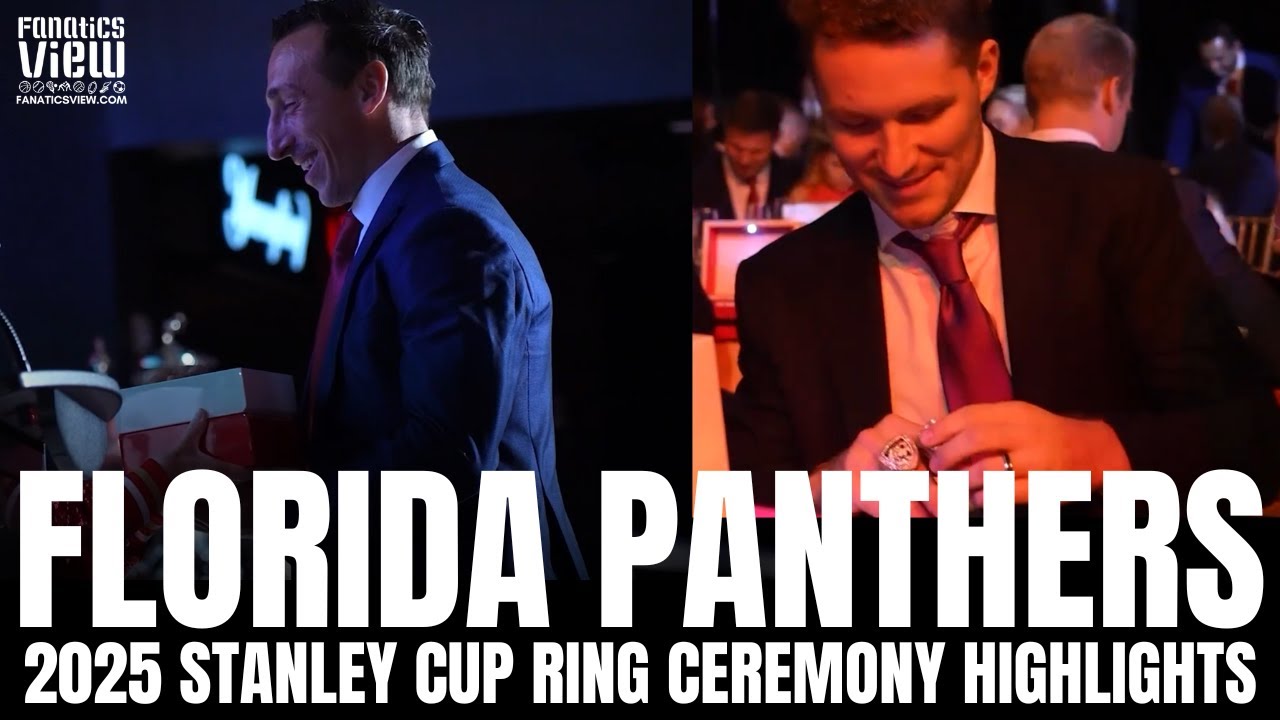 Florida Panthers Behind The Scenes of 2025 Stanley Cup Rings Ceremony With Brad Marchand & More