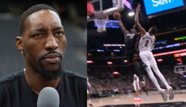 Bam Adebayo says there's other tall people in the NBA then dunks around Wemby