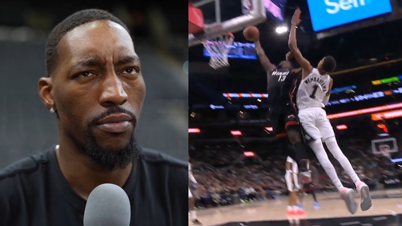 Bam Adebayo says there's other tall people in the NBA then dunks around Wemby