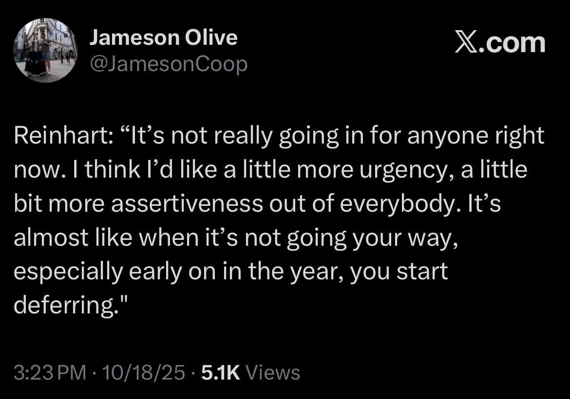 Reinhart’s quote from today