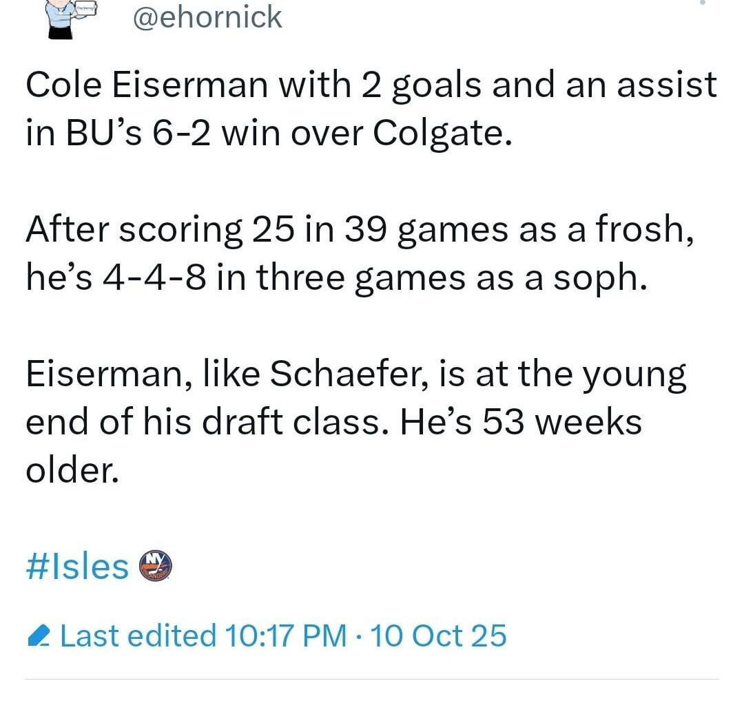 Eric Hornick on Cole Eiserman