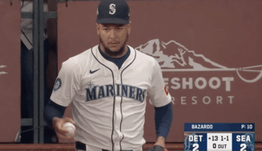 Luis Castillo is warming up in the Mariners bullpen