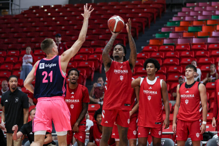 Lamar Wilkerson attempts a jump shot.
