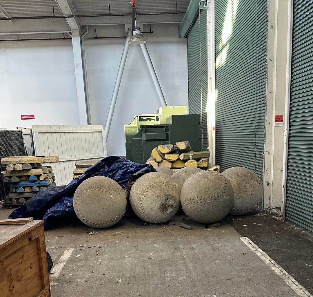 In case anyone was wondering about the old concrete baseball…