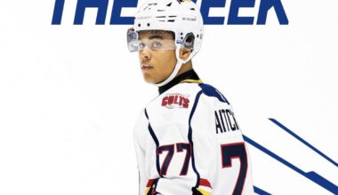 Kashawn Aitcheson named OHL player of the week.