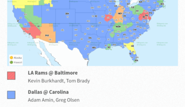 TV map for Sunday's game.