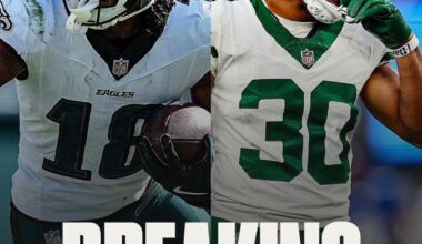 TRADE: The Eagles are sending WR John Metchie and a 2027 sixth-round pick to the Jets for CB Michael Carter II and a 2027 seventh-round pick, sources say.