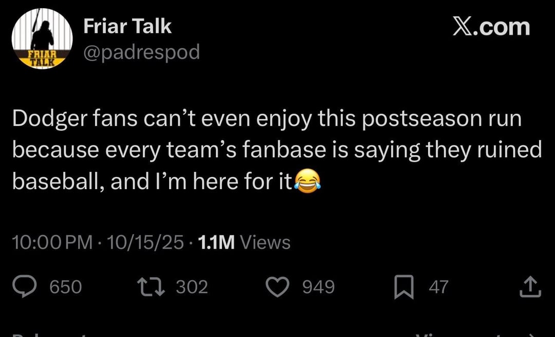 They really think we’re out here sad about this. Bruh we just witnessed one of the greatest postseason game that ended with a sweep and the best performance by one of our players.  Yeah sure we’re really sad.