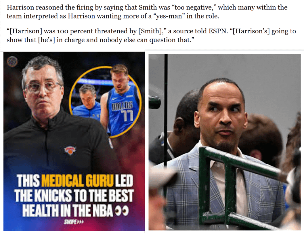 Bro really fired one of the best trainers in the league, because "he wanted more of a yes-man in the role." Having a yes-man in your training staff is the most idiotic thing you can do.