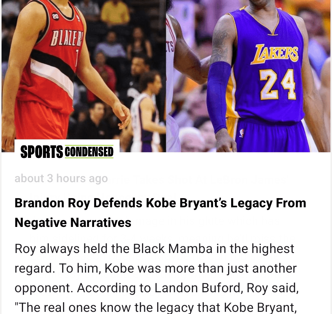 Brandon Roy is out here defending Kobe's legacy!