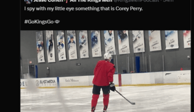 Corey Perry is skating in a Red Jersey at today's practice