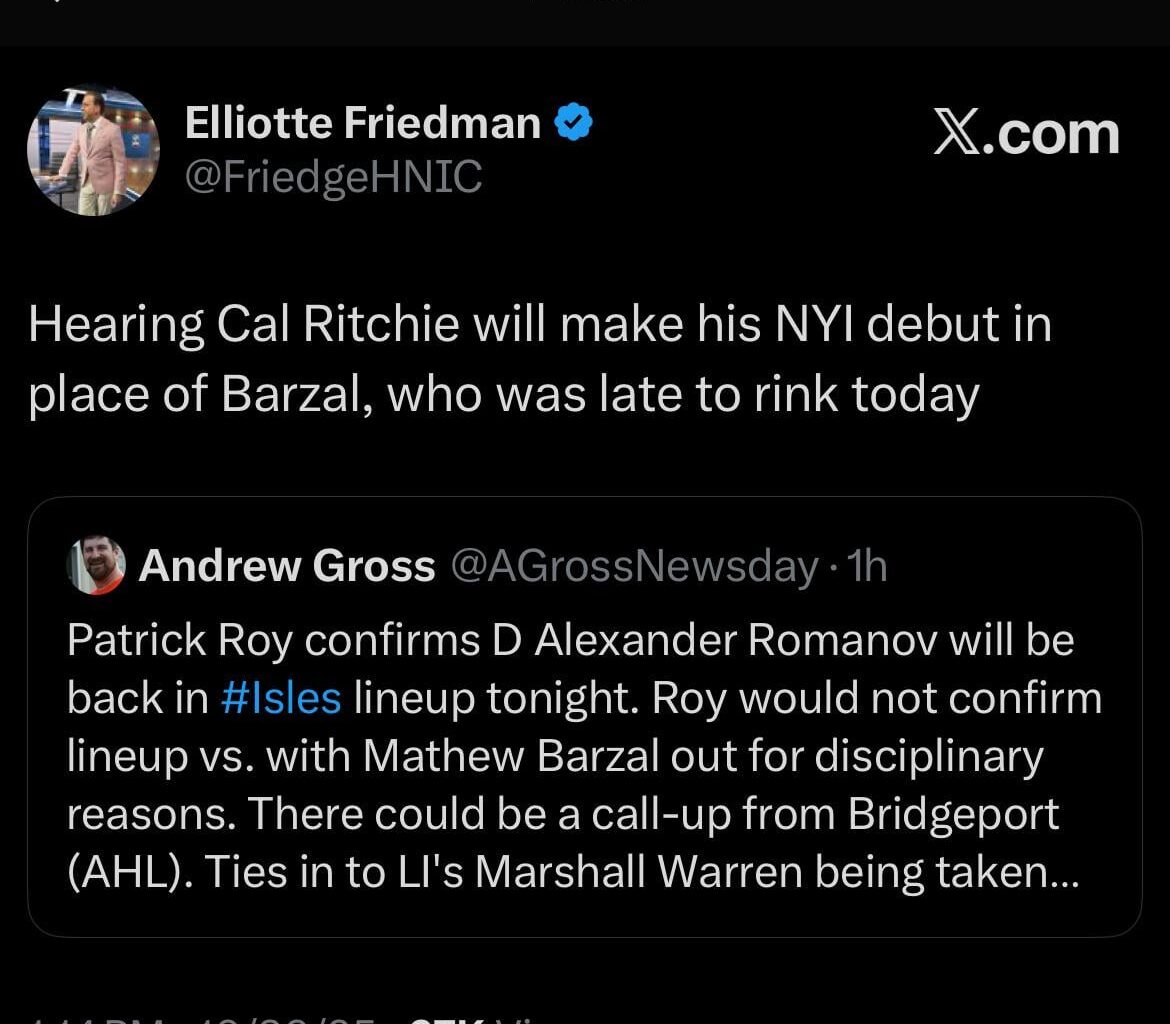 Per Friedman, Cal Ritchie to debut tonight