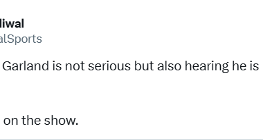 [Rick Dhaliwal] Hearing Conor Garland is not serious but also hearing he is not going on the road trip.
