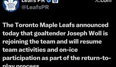 Woll looks like he’s returning at some point