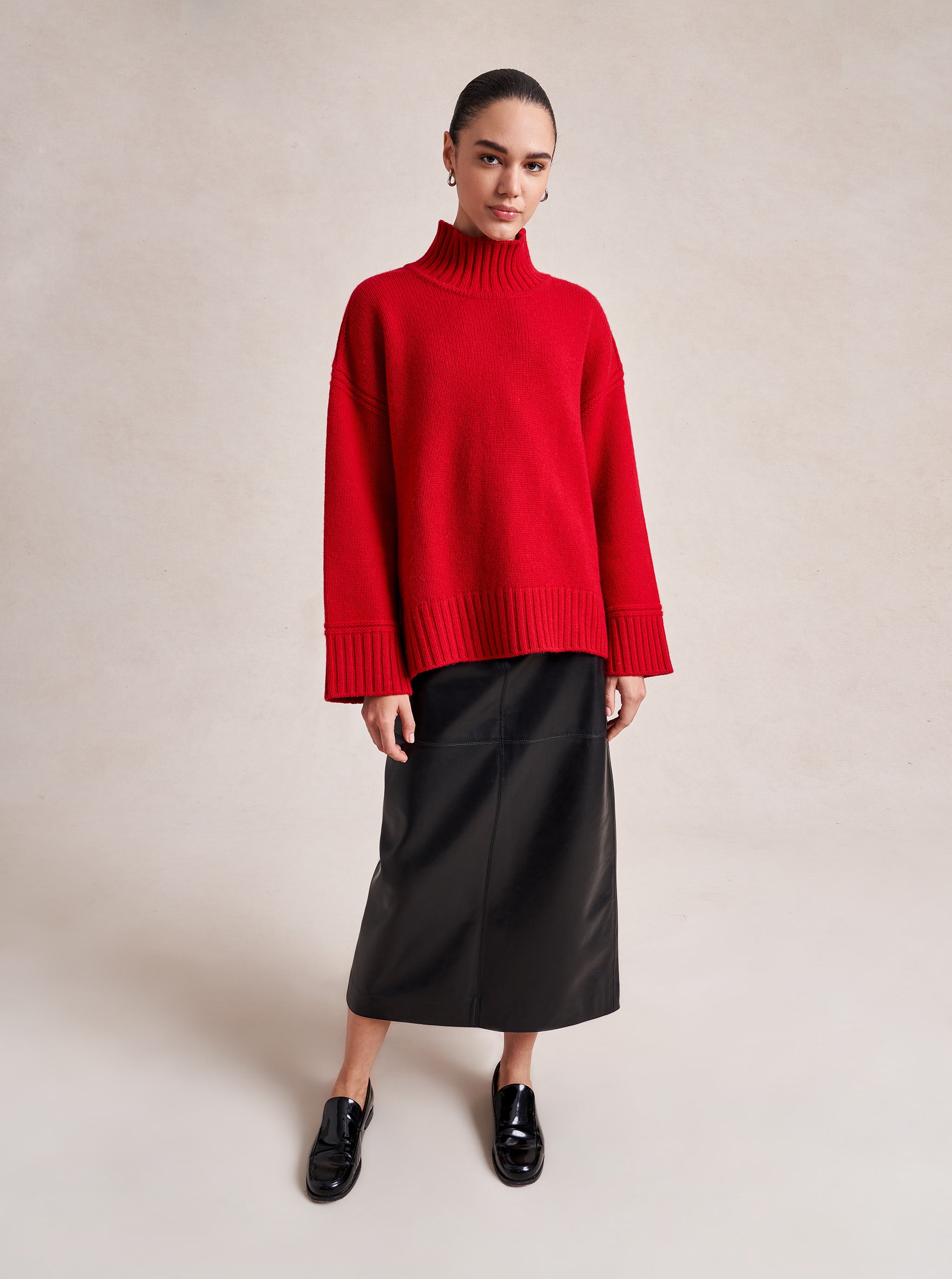 Archie Turtleneck Xxs in Red