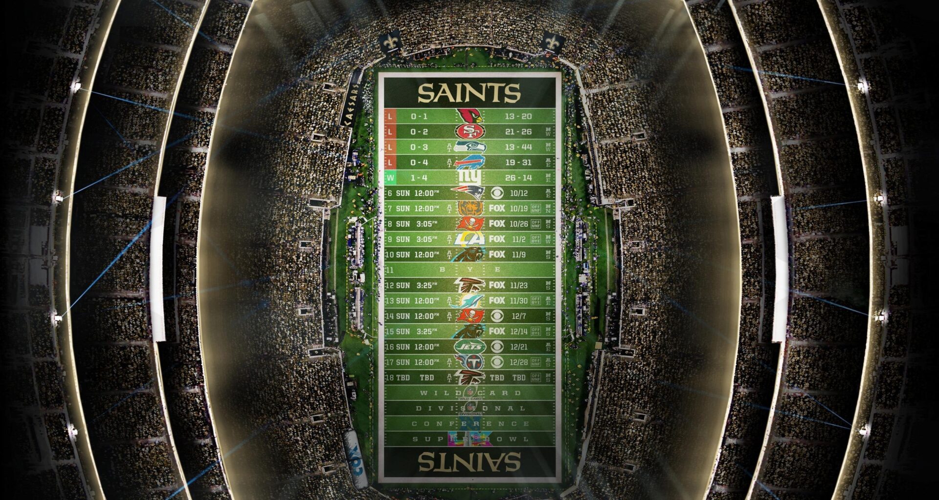 2025 - Stadium Schedule - Wk 5 - Saints (1-4)