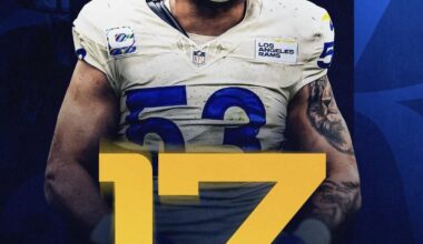 Nate Landman has set the Rams franchise record for tackles in a game (17) 🐏