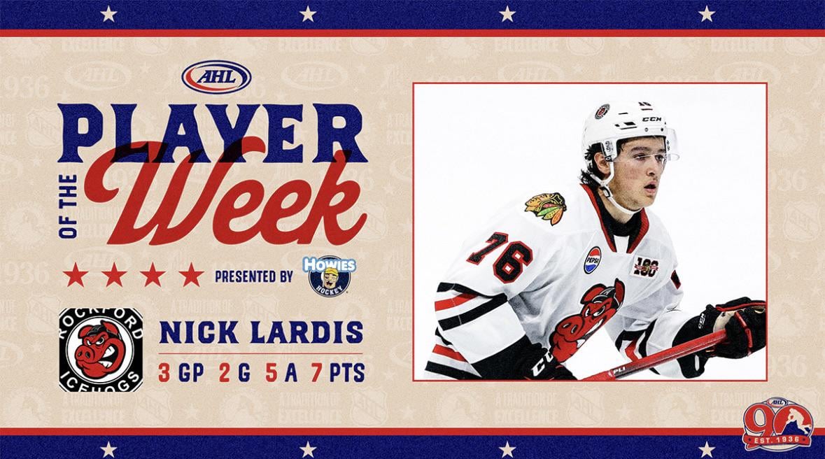 Lardis has been named the AHL’s Player of the Week (10/19)!