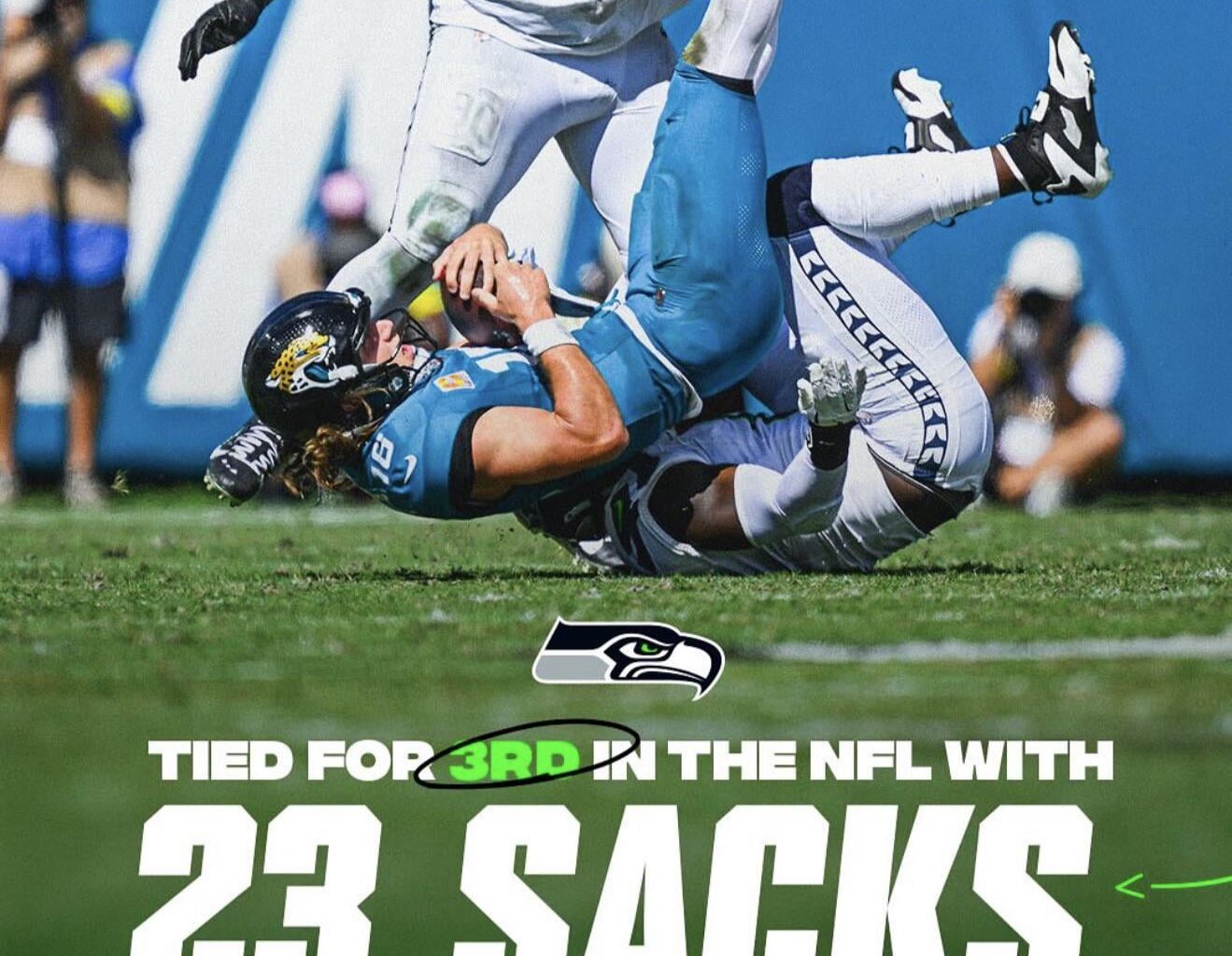 The Seahawks’ Big D has been busting through and producing a load of sacks.