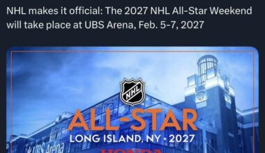 It's official: the Islanders and UBS Arena will host NHL All-Star Weekend, Feb. 5-7, 2027